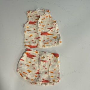 Boho Baby Set - 6-9 Months Summer Shirt / Shorts